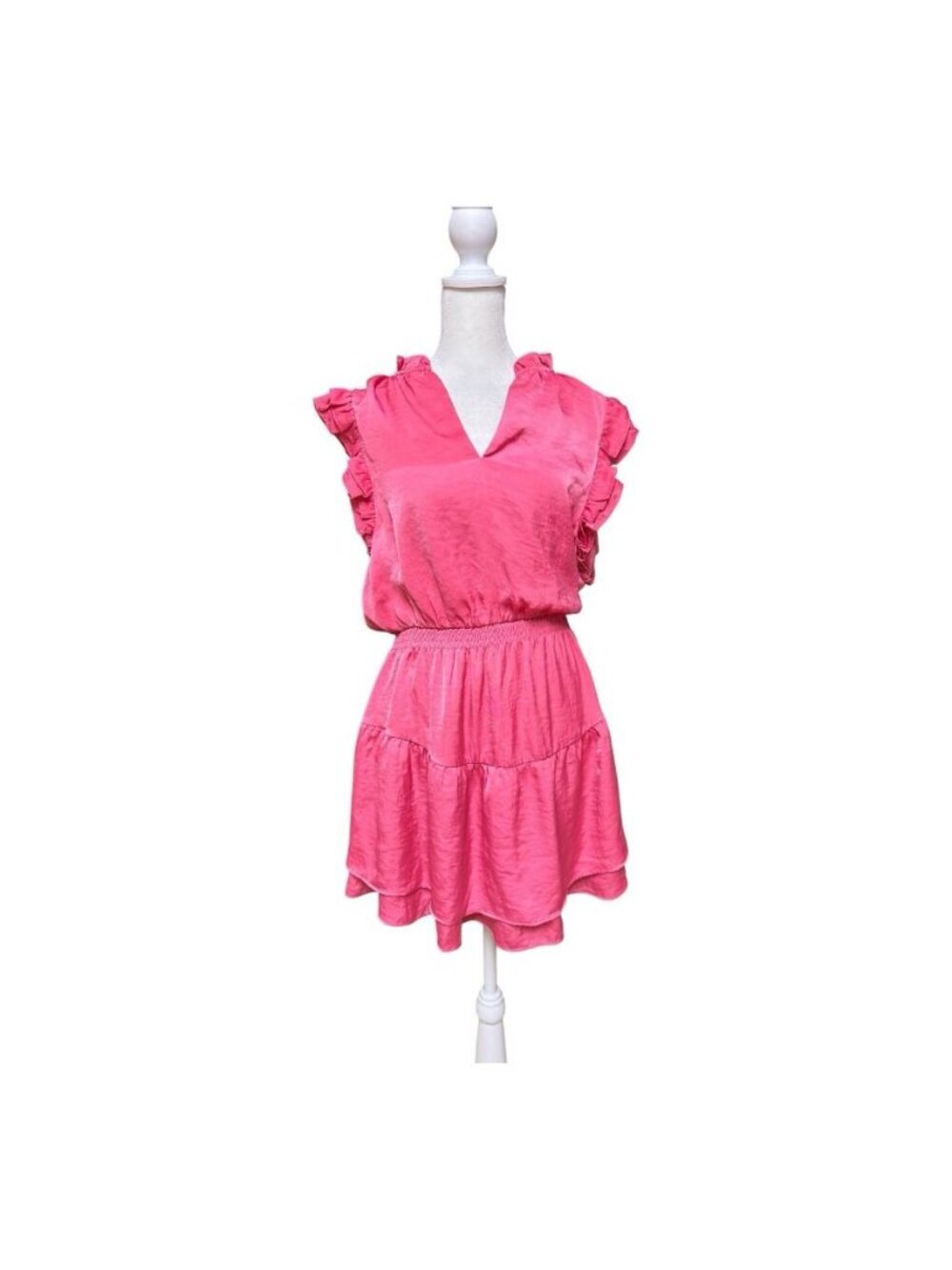 Steve Madden New With Tags Pink Tiered Ruffle Dress Size M Party Cocktail